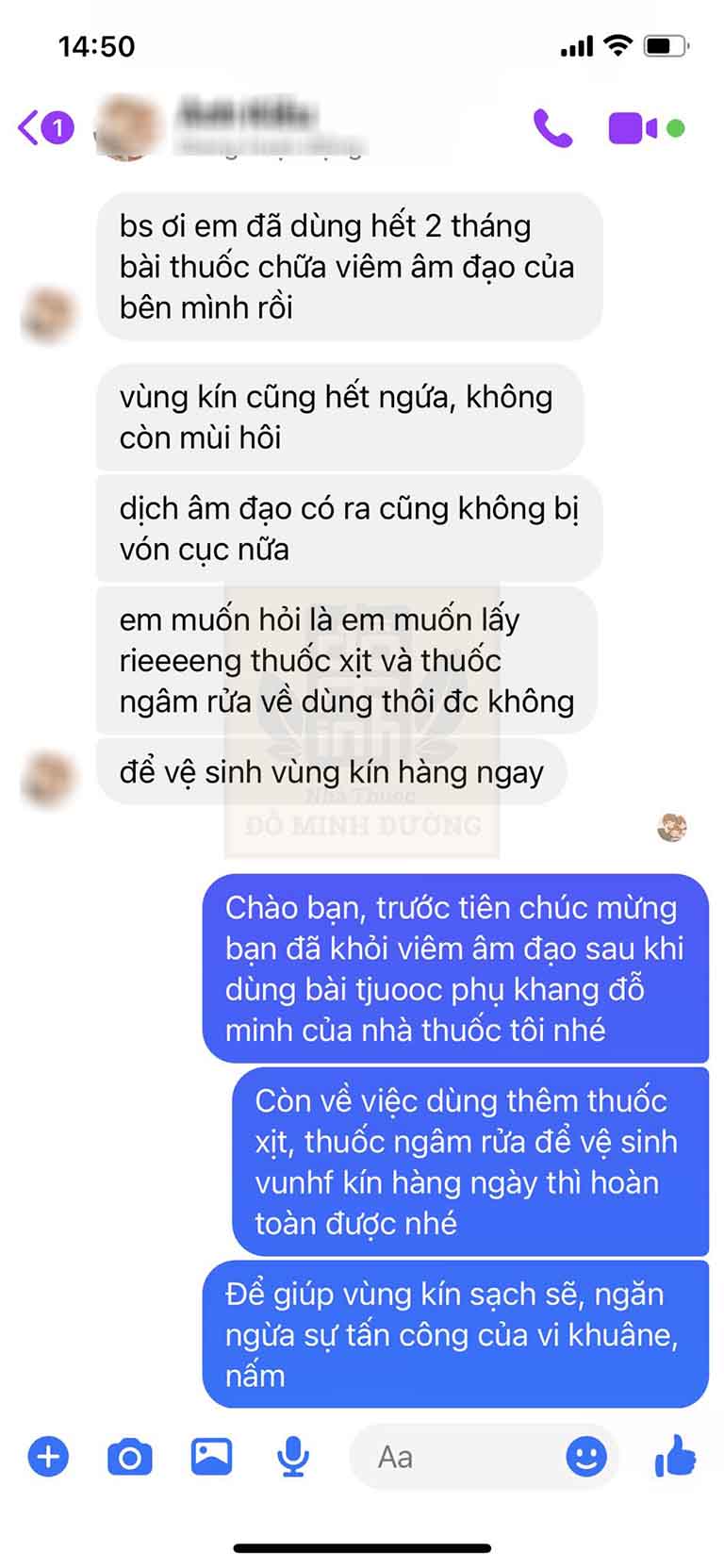 Phản hồi của bệnh nhân về bài thuốc Phụ Khang Đỗ Minh